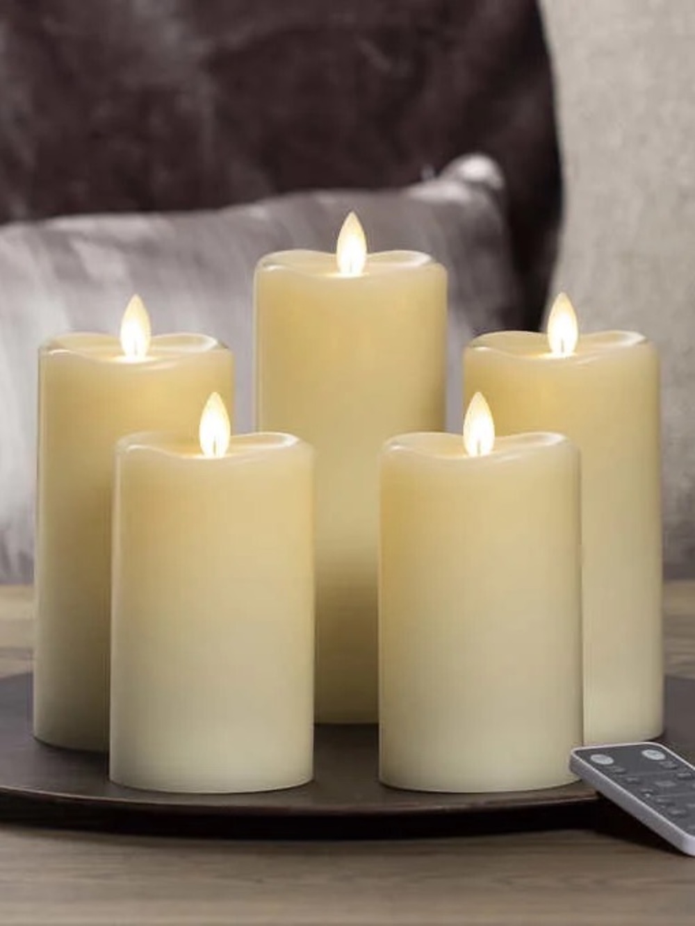Sterno LED Wax Candle Moving Flame 5 Piece Set With Remote Control. Item 1309833 - Picture 2 of 7